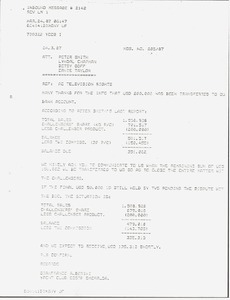 Telex printout from Gianfranco Alberini to Peter Smith, Lyndal Chapman, Betsy Goff and Ernie Taylor