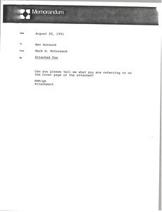 Memorandum from Mark H. McCormack to Bev Norwood