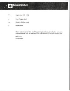 Memorandum from Mark H. McCormack to Brian Roggenburk