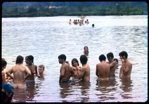 Bathers in the lake at the Woodstock Festival