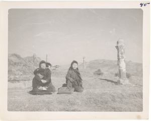 Children at a burial site