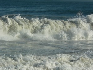 Surf breaking at Sandy Hook
