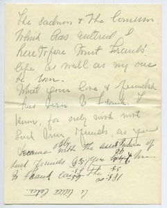 Letter from Florence Porter Lyman to unidentified correspondent