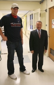 Rob Gronkowski and North Providence Mayor Charles Lombardi