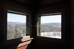 View looking out windows at Naulakha, Rudyard Kipling's home from 1893-1896, in the snow