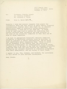 Memo from Alan A. Reich to Timothy J. Nugent et al.