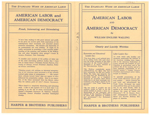American labor and American Democracy by William English Walling
