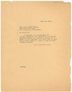 Letter from W. E. B. Du Bois to the N.A.A.C.P. San Francisco Branch