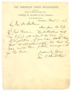 Letter from George W. Jacobs & Co. to W. E. B. Du Bois