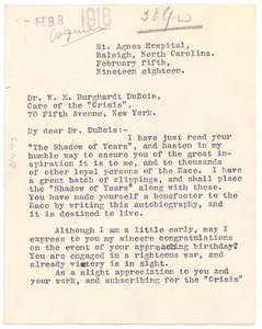 Letter from Edson E. Blackman to W.E.B. Du Bois