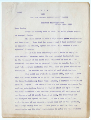 Typed transcript of a Letter from Edward M Ryan to Laurence L. Doggett (March 10, 1916)