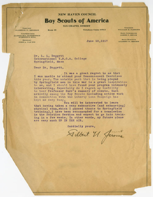 Letter from Gilbert N. Jerome to Laurence L. Doggett (June 10, 1917)