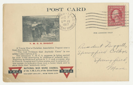 Postcard from Paul L. Harriman to Laurence L. Doggett (December 1, 1917)
