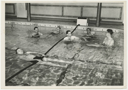 Soldiers swimming in McCurdy Natatorium (1942)