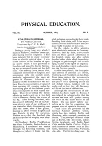 Physical Education, October, 1894
