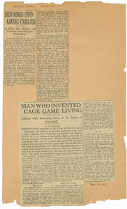Two newspaper articles about James Naismith