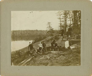 Digging the Gladden Boathouse Foundation, 1901