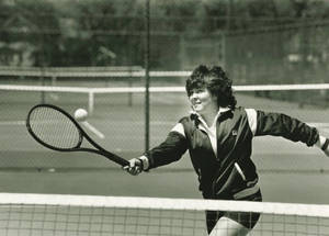 Stephanie Travers Playing Tennis (1985)