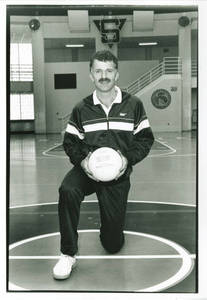 Joel Dearing Holding Volleyball