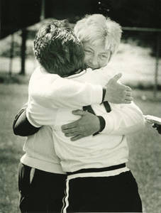 Diane Potter Hugging Terri Schenk (May 4, 1985)