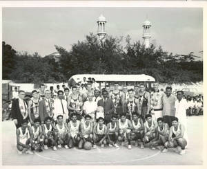 Springfield College Men's Basketball and Team From India, 1965