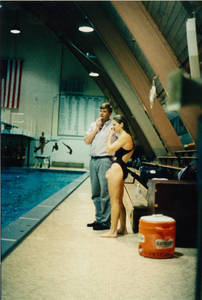 John Taffe with SC swimmer