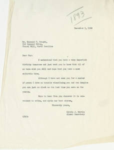Letter from Calvin Martin to Raymond Kaighn (Dec. 5, 1960)