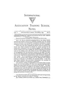 The International Association Training School Notes (vol. 1 no. 6), October, 1892