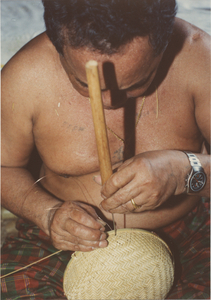 Basket Making: Em Yung uses a special handmade tool, 1987