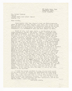 Letter from Catherine Hirsch to Walter Lacqueur, March 14, 1965