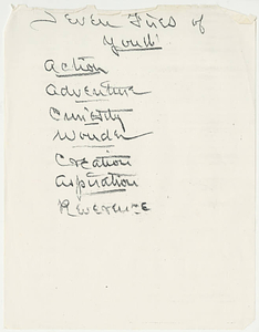 Notes on possible themes for the fireplaces of the Pueblo of the Seven Fires