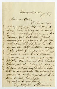 Letter by H. H. Williams, Knoxville, to Ziba Oakes
