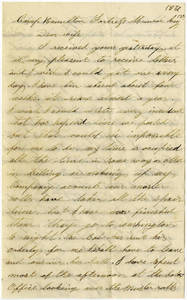 Correspondence by Leander Gage King from Camp Hamilton, Fortress Monroe, Virginia; Camp McClellan, Baltimore, Maryland