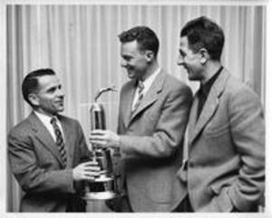 Presentation of 1958 Winter Carnival Team Trophy