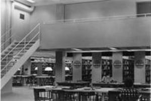 Sawyer Library Reserve Area and staircase to emergency exit