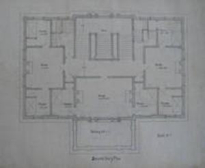Van Rensselaer House floor plan, second floor, ca. 1895