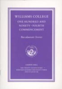 Williams College Baccalaureate Service Program, 1983