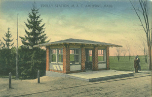 Trolley station at Massachusetts Agricultural College in Amherst