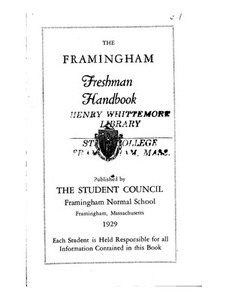 Freshman Student Handbook 1929