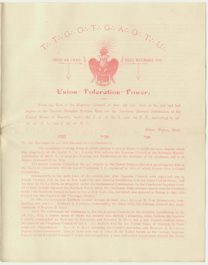 Supreme Council warning and declaration, between 1882 and 1885
