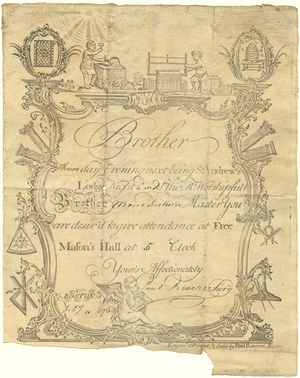 Masonic Summons issued by the Lodge of St. Andrew
