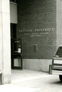 Exterior of Suffolk University's Donahue Building (41 Temple Street)