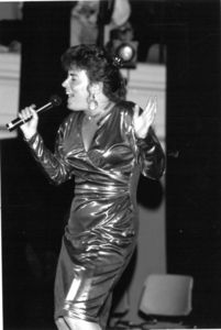 Singer performing at Springfest, Suffolk University, 1990