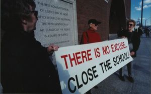 School of the Americas protest at the John Joseph Moakley Courthouse, 1990s
