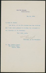 Letter, May 20, 1904, Theodore Roosevelt to James Jeffrey Roche
