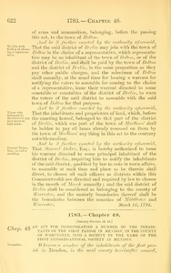 1783 Chap. 0048 An Act For Incorporating A Number Of The Inhabitants Of The First Parish In Mendon, In The County Of Worcester, Into A Society By The Name Of The First Congregational Society In Mendon.