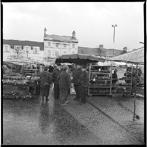 RUC officers on the beat at Newtownards market, Co. Down