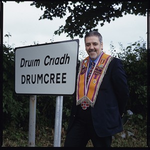 David Jones, Drumcree Activist at Drumcree wearing sash