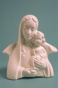 Figural planter of the Blessed Virgin Mary and the Child Jesus