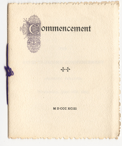 Amherst College Commencement program, 1893 June 28